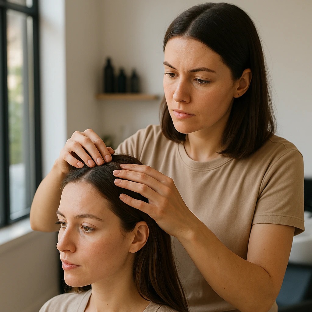 Valoración del cabello y el cuero cabelludo antes del Hair Spa